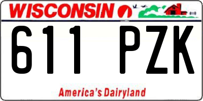 WI license plate 611PZK