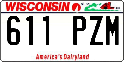 WI license plate 611PZM