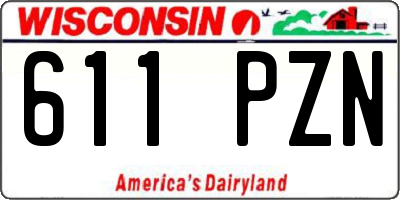 WI license plate 611PZN