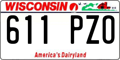 WI license plate 611PZO