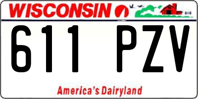 WI license plate 611PZV