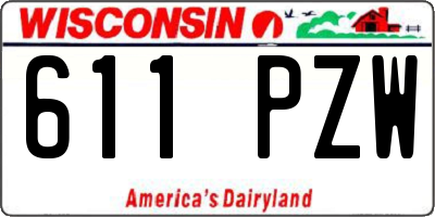 WI license plate 611PZW