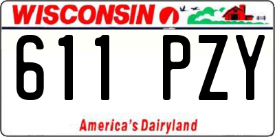WI license plate 611PZY