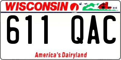 WI license plate 611QAC