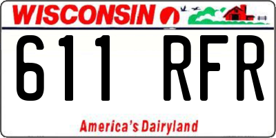 WI license plate 611RFR