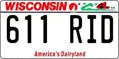 WI license plate 611RID