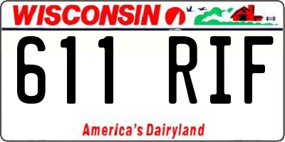 WI license plate 611RIF