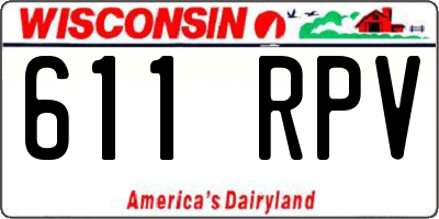 WI license plate 611RPV