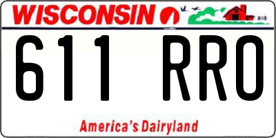 WI license plate 611RRO