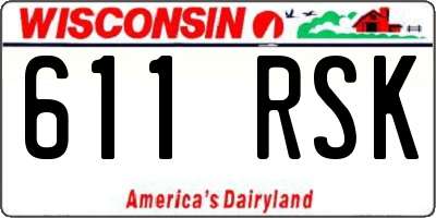 WI license plate 611RSK