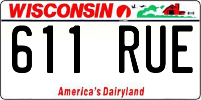 WI license plate 611RUE