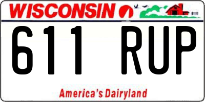 WI license plate 611RUP