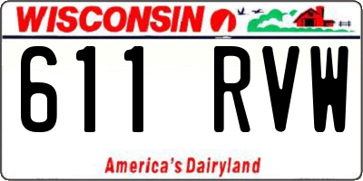 WI license plate 611RVW