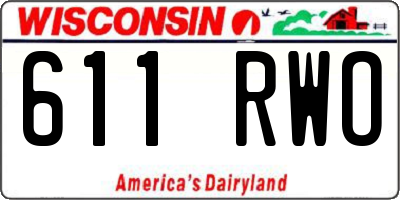 WI license plate 611RWO