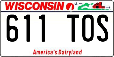 WI license plate 611TOS