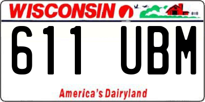 WI license plate 611UBM