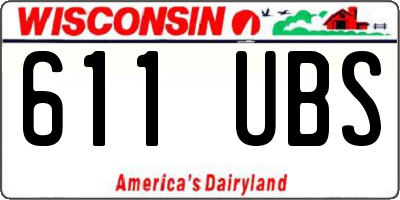 WI license plate 611UBS