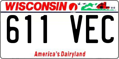 WI license plate 611VEC