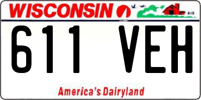 WI license plate 611VEH