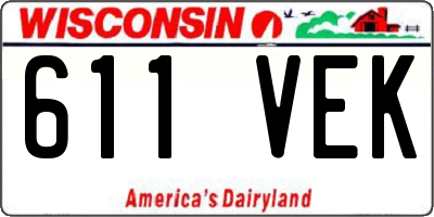 WI license plate 611VEK