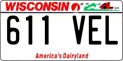 WI license plate 611VEL