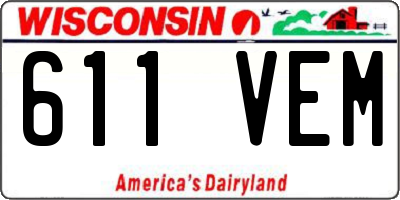 WI license plate 611VEM