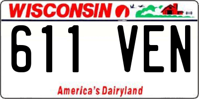 WI license plate 611VEN