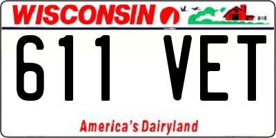 WI license plate 611VET