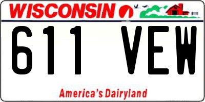 WI license plate 611VEW
