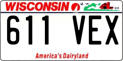 WI license plate 611VEX