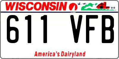 WI license plate 611VFB