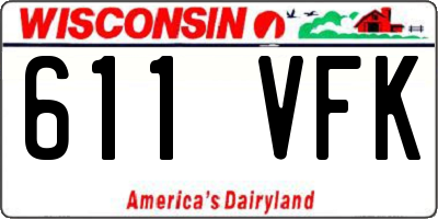 WI license plate 611VFK