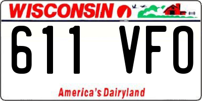 WI license plate 611VFO