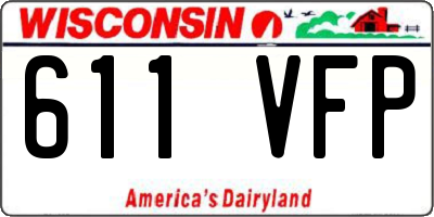 WI license plate 611VFP