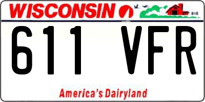 WI license plate 611VFR