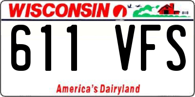 WI license plate 611VFS
