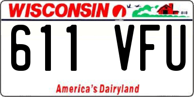 WI license plate 611VFU