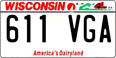 WI license plate 611VGA