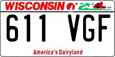 WI license plate 611VGF