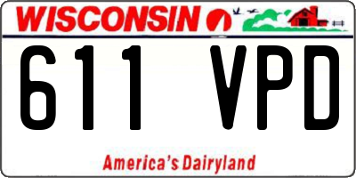 WI license plate 611VPD