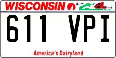 WI license plate 611VPI