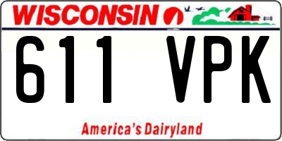 WI license plate 611VPK