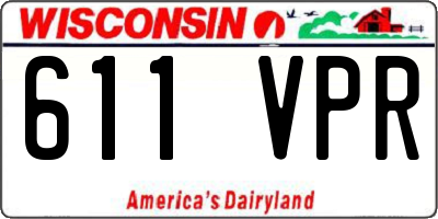WI license plate 611VPR