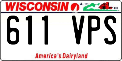 WI license plate 611VPS