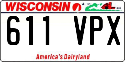 WI license plate 611VPX