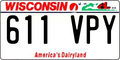 WI license plate 611VPY