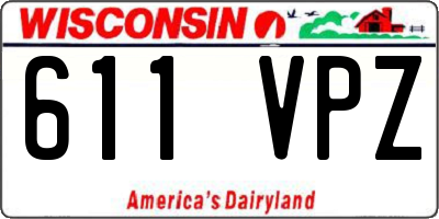 WI license plate 611VPZ