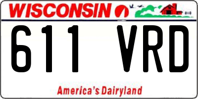 WI license plate 611VRD