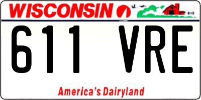 WI license plate 611VRE