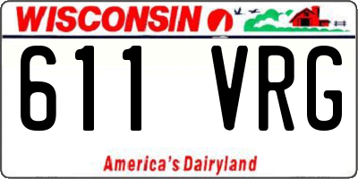 WI license plate 611VRG